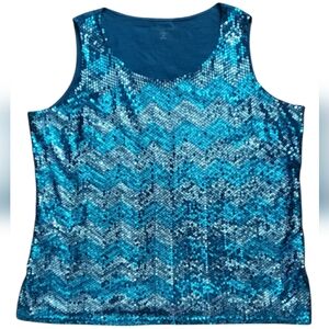 Coldwater Creek Womens Sleeveless Sequin Top Size 2X